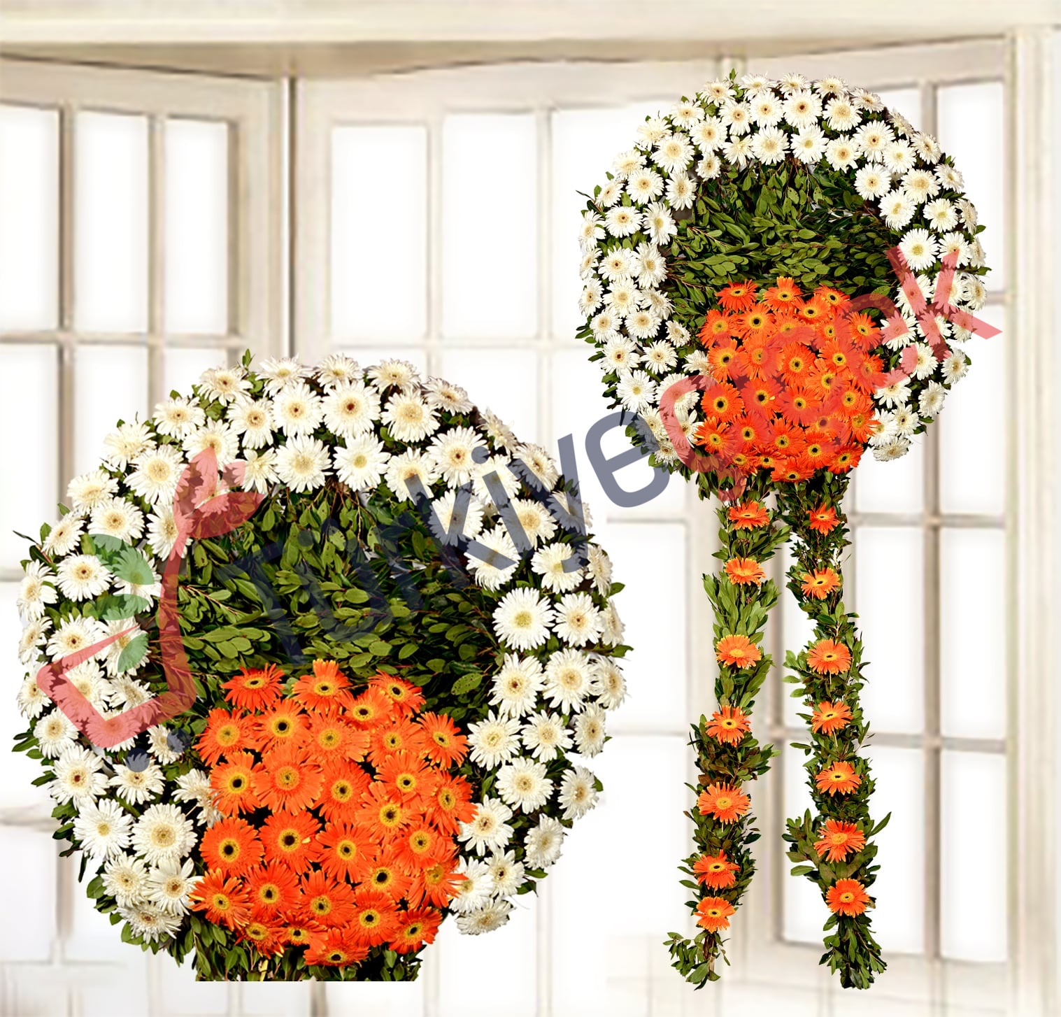 ORANGE WHTE FUNERAL CELENK