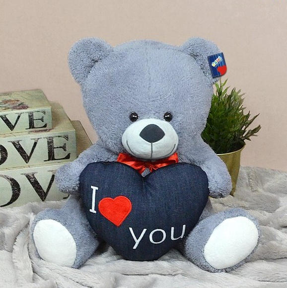 Denim Heart I Love You Teddy Bear
