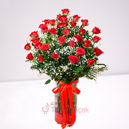 VASE 35  RED ROSE