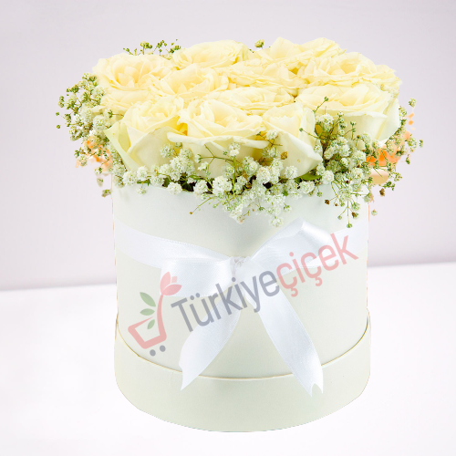 CYLINDER IN BOX 15 WHITE ROSES  