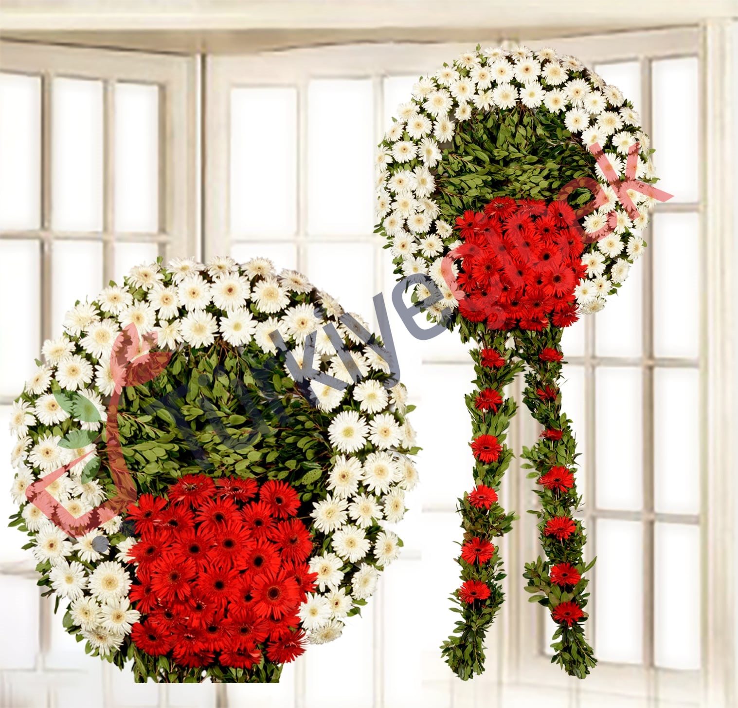 RED WHITE FUNERAL STAINLESS STEEL
